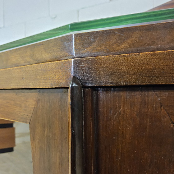Image 1 of Antieke Art Deco Amsterdamse School Dressoir (coromandel en kersenhout) theekastje / vitrinekastje 