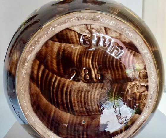 Zéér Grote Fragonard Vaas, In Uitstekende Staat. – Hubert Bequet, Vazen, Ceramic (photo 12 of 13)