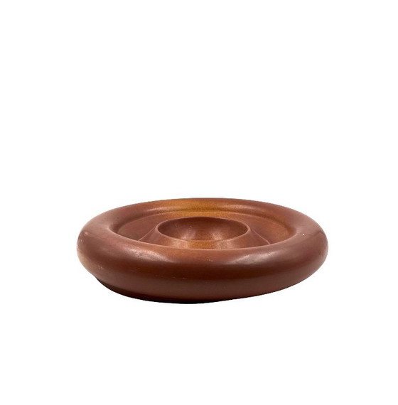 Image 1 of Groot bruin keramisch middenstuk uit het midden van de 20e eeuw, Franco Bucci Italië, jaren 70.