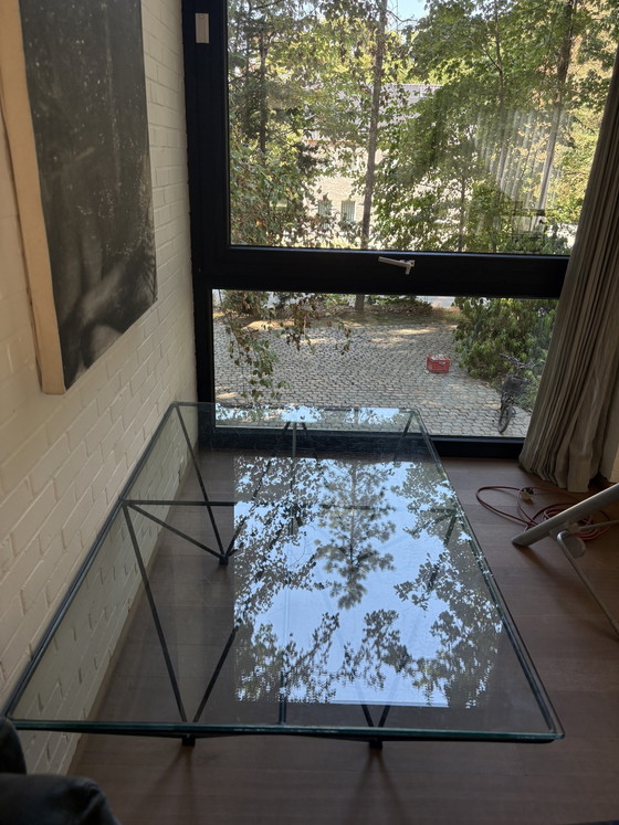 Table basse de style Paolo Piva, modèle Amanda – Tables basses, Glass, Iron (photo 2 of 2)