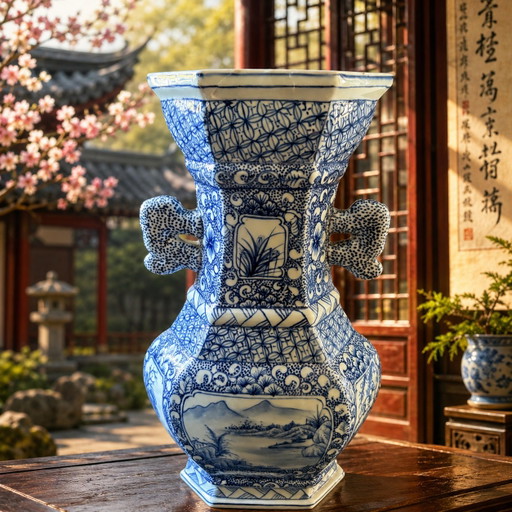 Beautiful Antique Chinese Blue and White Vase 1875-1908 – vazen, Porcelain