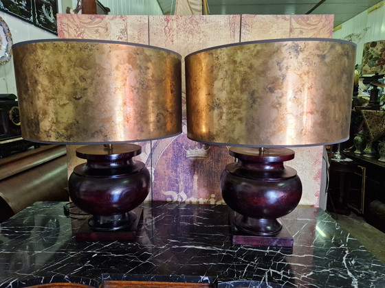 Image 1 of Precioso juego de lámparas de latón