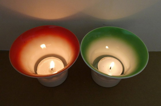 Image 1 of 4 colored porcelain tea light holders, Rosenthal, Germany 2000s