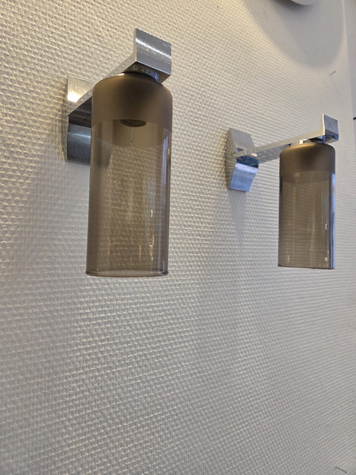 Paire d’Appliques Chromées 60/70