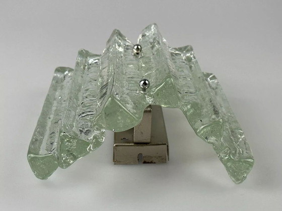 Image 1 of Lampada da parete anni '60 e '70 Fischer Leuchten Germany Design in vetro ghiacciato