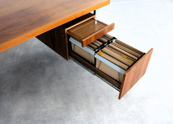 Vintage Bureau | Directiebureau | Teak | Jaren 60 – Chrome, Wood (photo 6 of 11)
