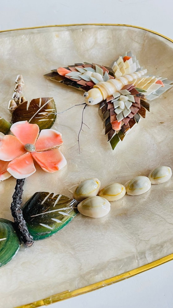 Image 1 of Vassoio decorativo vintage a forma di conchiglia