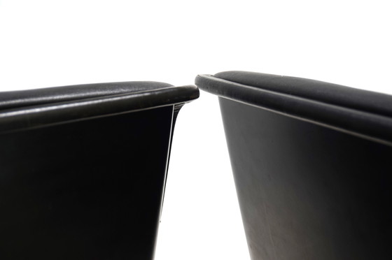 Image 1 of Wilkhahn Delta 2er Set Konferenzstühle / Esszimmerstühle aus Leder von Delta, 1960