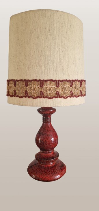 Vintage Hustadt Leuchten Ceramic Table Lamp – tafellampen, Textile (photo 2 of 8)