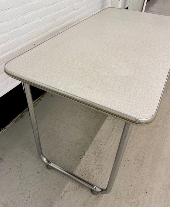 Image 1 of Vintage tubular frame Maquet desk, doctor's office