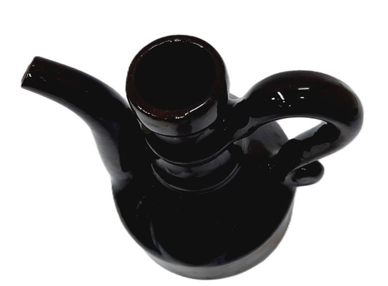 Image 1 of Vintage dark brown glazed ceramic jug