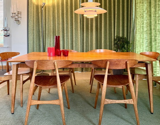 Image 1 of 6 Hans Wegner CH33 teak dining chairs by Carl Hansen from 1960