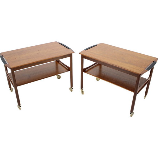 Carrello da portata vintage in teak, Danimarca 1960