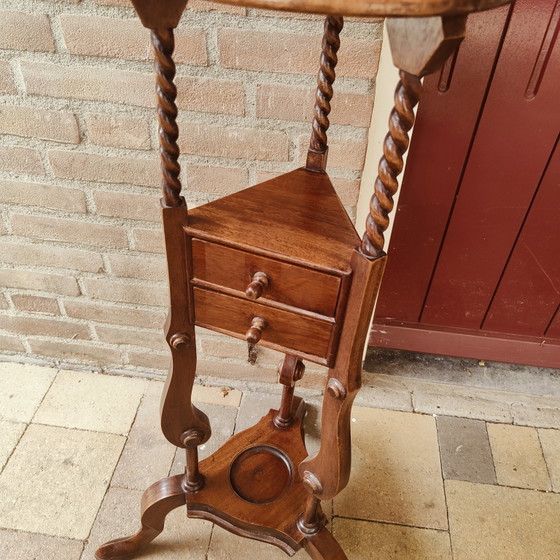 Image 1 of Table d'appoint pour plantes - Table d'appoint - Acajou - Piédestal Barley Twist