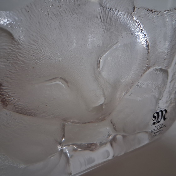 Kristall-Briefbeschwerer, Katzenmotiv, Mats Jonasson – Dekorative Objekte, Crystal, Glass (photo 3 of 8)