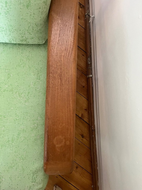 Sofá moderno de diseño danés (con patas de trineo estructura sólida) – Sofás de 2 plazas, Textil, Madera (photo 7 of 7)