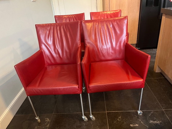 Image 1 of 6x Bert Plantagie chairs with wheels