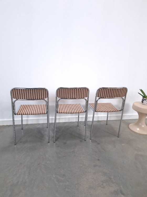 Set Space Age 3x Sedie da pranzo Bauhaus con struttura tubolare cromata – Chrome (photo 13 of 15)