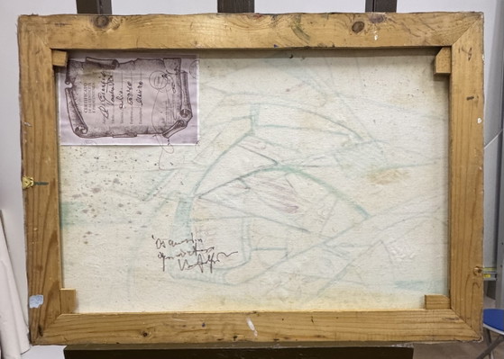 Image 1 of Óleo sobre lienzo de Vincenzo Di Giorgio, composición abstracta de 50x70 cm.
