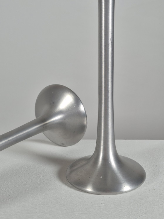 Pair of vintage postmodern Candle holders Ikea Kägla Carl Öjerstam – Aluminium (photo 8 of 15)
