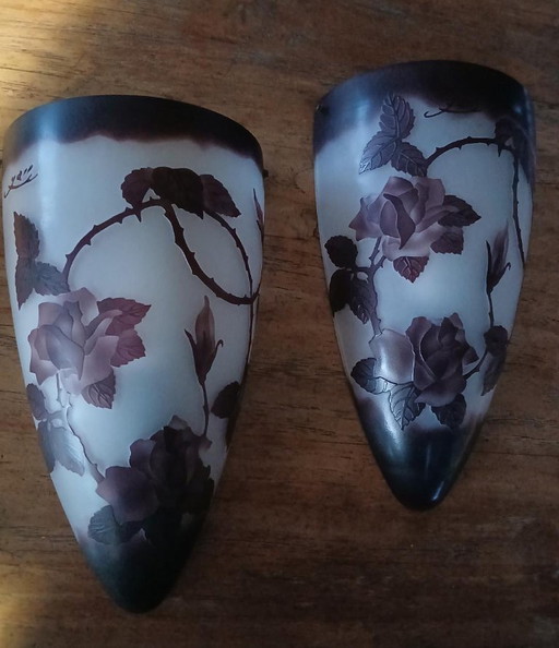 Applique da parete in pasta di vetro Art Nouveau Gallé