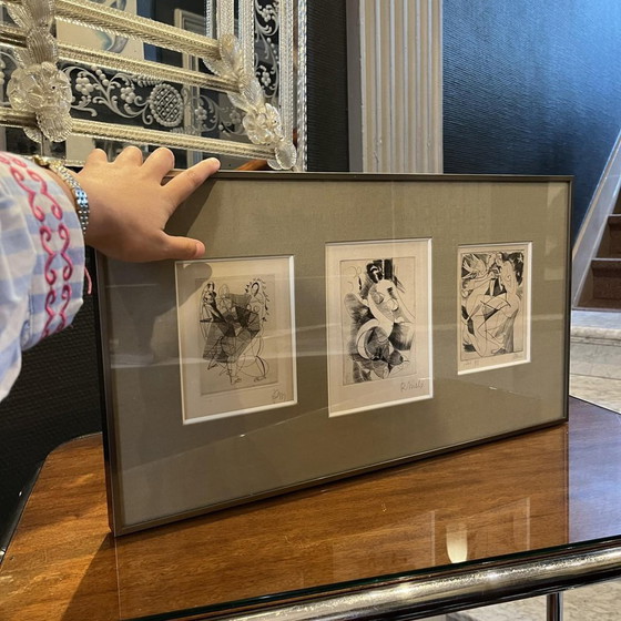 René Mels (Meulemans), Compositions, Gravures, 1945, Lot de 3 – Tirages d'art, Paper (photo 2 of 13)