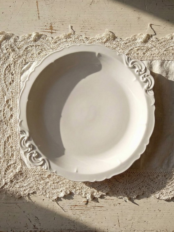 Image 1 of Grande piatto da portata vintage/antico in porcellana fine di Limoges bianca