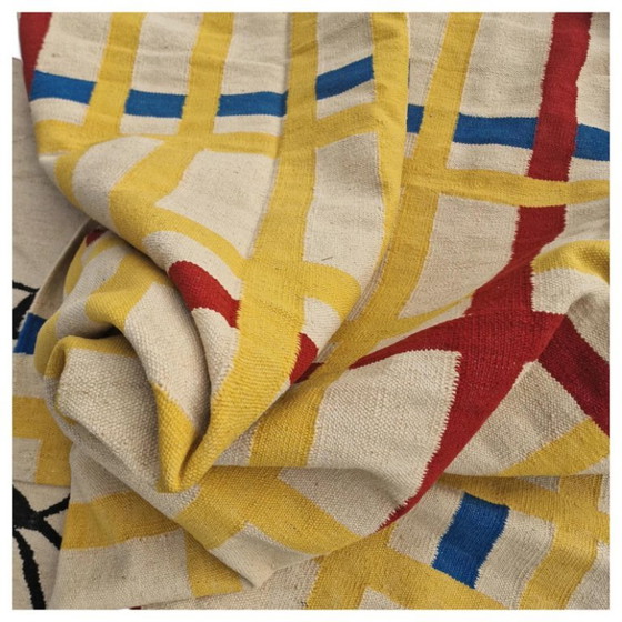 Tapisserie tissée à la main Piet Mondrian New York City | Laine | 254 × 169 cm (100 × 67 po) – Wool (photo 9 of 9)