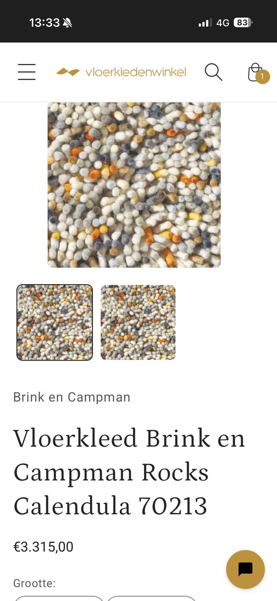 Image 1 of Brink en Campman Rocks tapijt Calendula NIEUW