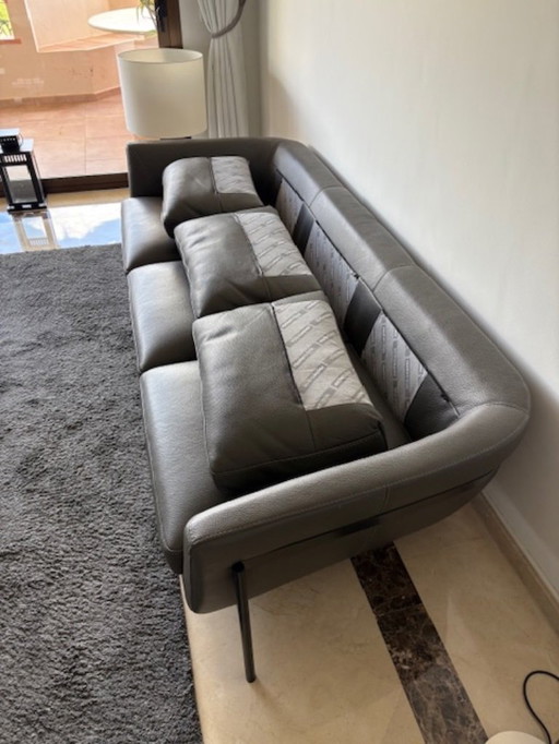 Roche Bobois 3-seater leather sofa