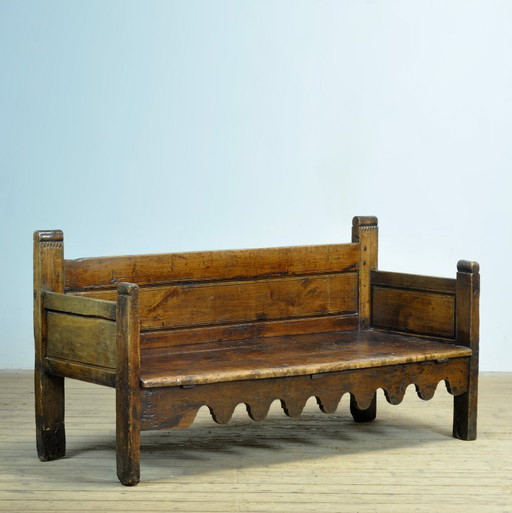 Antique walnut bench, Southern France / Northern Spain, 17th–18th century