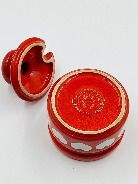 Image 1 of Vintage Waechtersbach mosterdpot met hartdecoratie