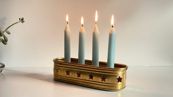 Image 1 of Candeliere vintage in ottone per 4 candele