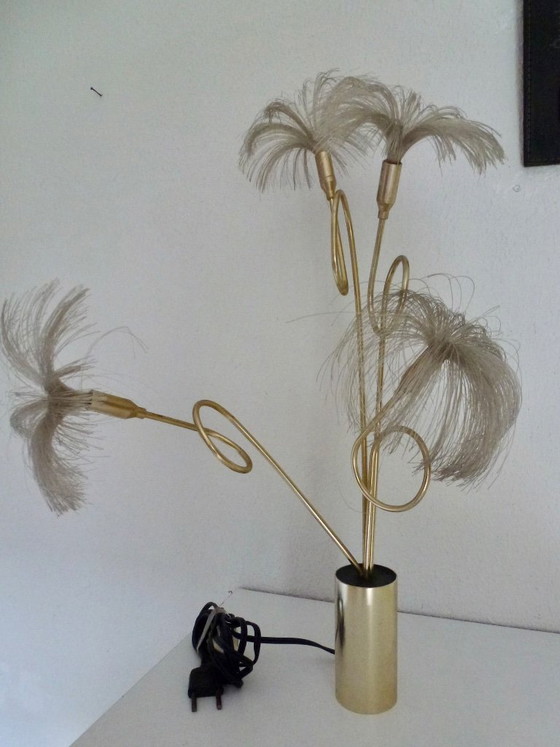 Image 1 of Vintage Fiber Optic Lamp - Palm Tree - Space Age - Hollywood Regency.