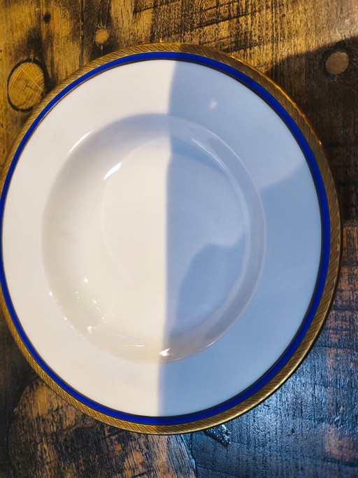 2 soepschotels Richard Ginori Blue Palermo Edition 20cm – tafelwaar, Gold, Porcelain