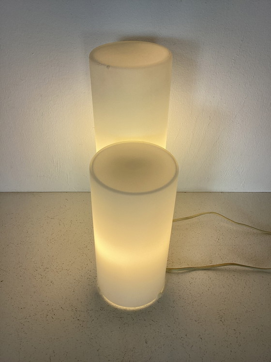 Image 1 of Set van 2 mat glazen lampen vintage