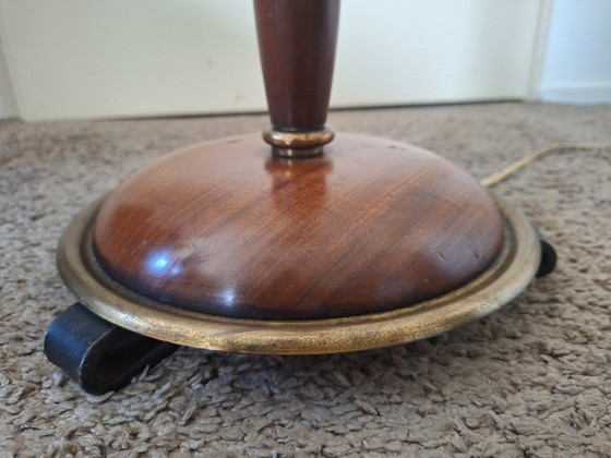 Lampadaire de style mid-century avec abat-jour en velours – Velvet, Wood (photo 7 of 8)
