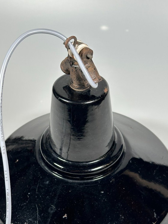 Image 1 of jaren 30 40 plafondlamp industriële lamp emaille loft metaal Bauhaus design