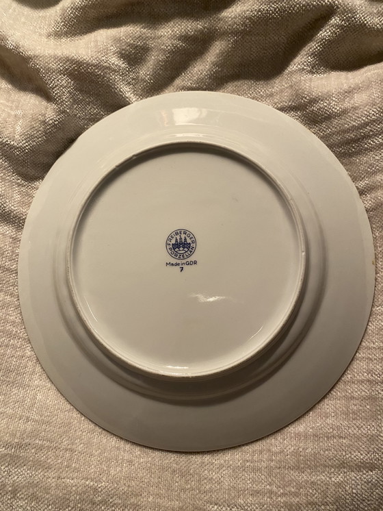 Image 1 of Retro vintage PorzellanTeller Goldrand Blumendekor 