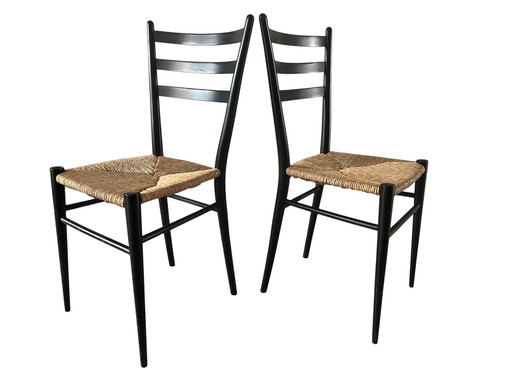 2 italienische Vintage-Stühle aus den Fünfzigern im Stil von Gio Ponti