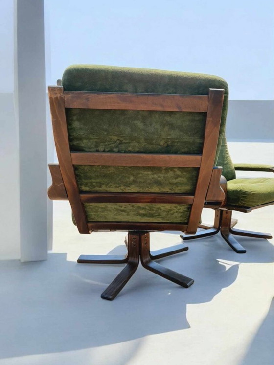 Image 1 of Set van 2 vintage 70'r design draaistoelen, fauteuil.