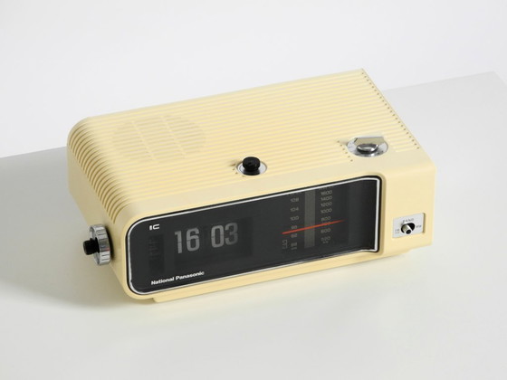 Image 1 of Original 1970s National Panasonic flip-number radio alarm clock model RC-6003B near to mint condition