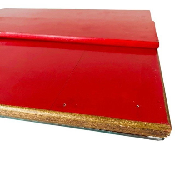 Image 1 of Espejo de mesa veneciano antiguo con vidrio grabado y flores, década de 1900