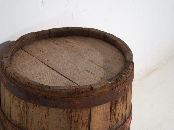 Antico barile in legno con cerchi in ferro, Ungheria, circa 1930, Oggetti decorativi, Rosso, Rustic (foto 20 di 40)