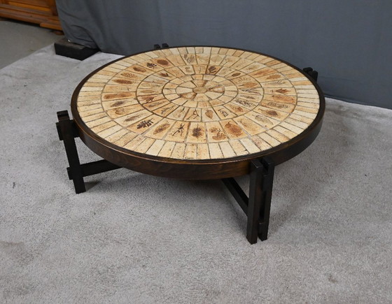 Image 1 of Coffee table signed R. Capron, Les Herbiers Collection, Vallauris – 1960