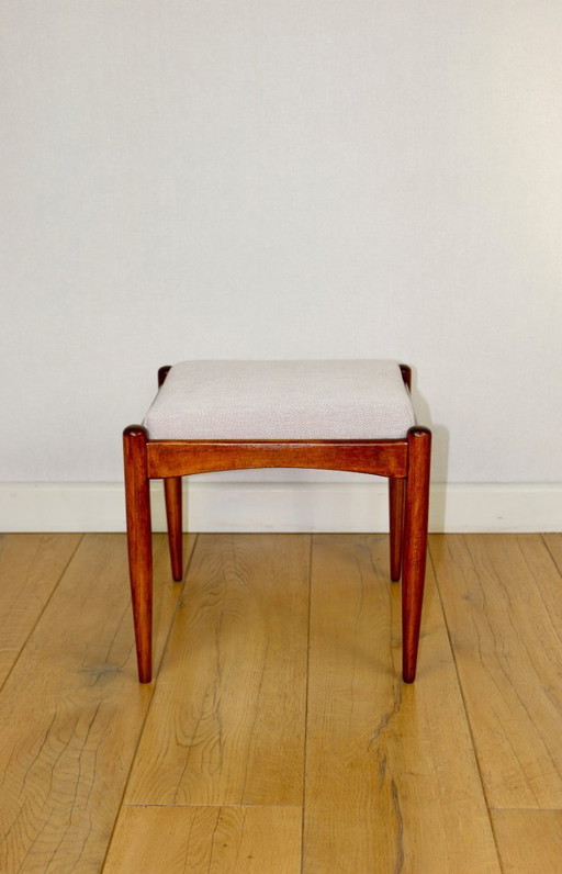 Edmund Homa stool beige-cream seat - structural fabric