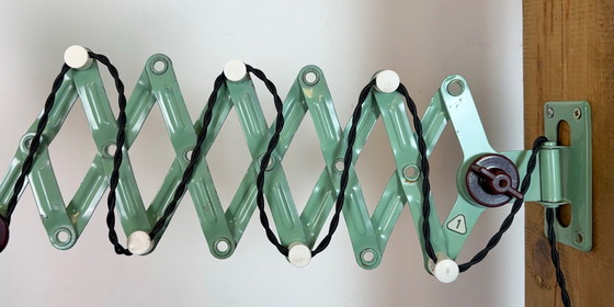 Image 1 of Industrial East German Scissor Lamp from VEB Zweckleuchtenbau Dresden, 1950s