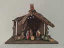 Large Vintage Wooden Christmas Nativity Scene 50cm + Set of Figurines