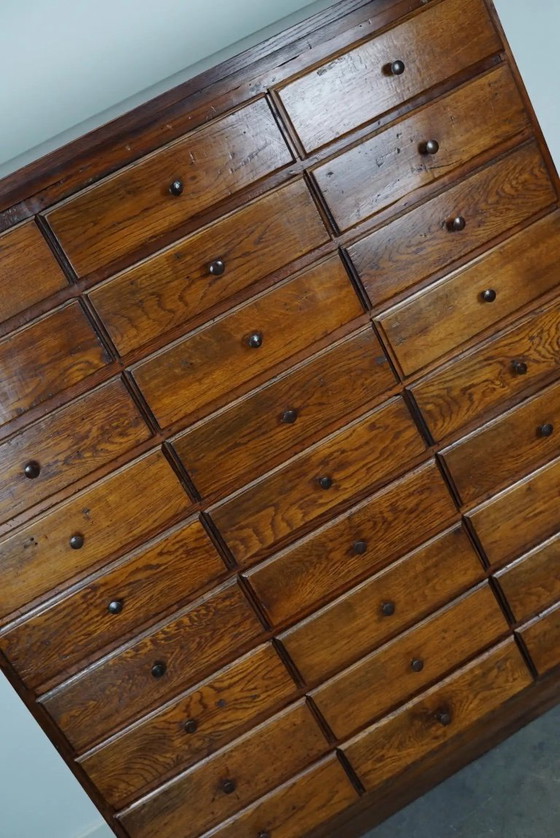 Image 1 of Armoire d'apothicaire ancienne en chêne français, début du XXe siècle