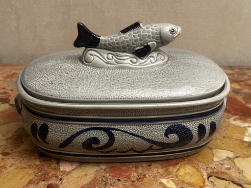 Staffel Stoneware Fish Terrine or Herring Pot - West Germany
